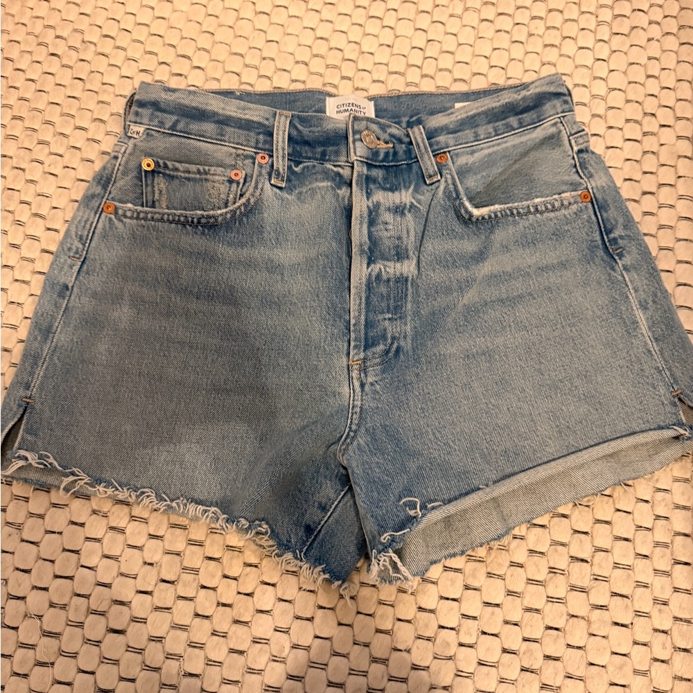 Citizens Of Humanity Light Wash Denim Cutoff Shorts